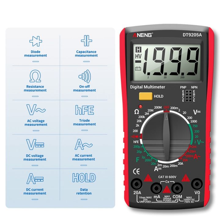 ANENG%20DT9205A%20Digital%20Multimeter%20AC/DC%20Transistor%20Tester%20Electrical%20NCV%20Test%20Meter%20Profesional%20Analog%20Auto%20Range%20-%20Image%204