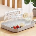 Portable Plastic Drain Tea Tray Detachable Double-layer Cutlery Holder Tableware Storage Serving Plate Household. 