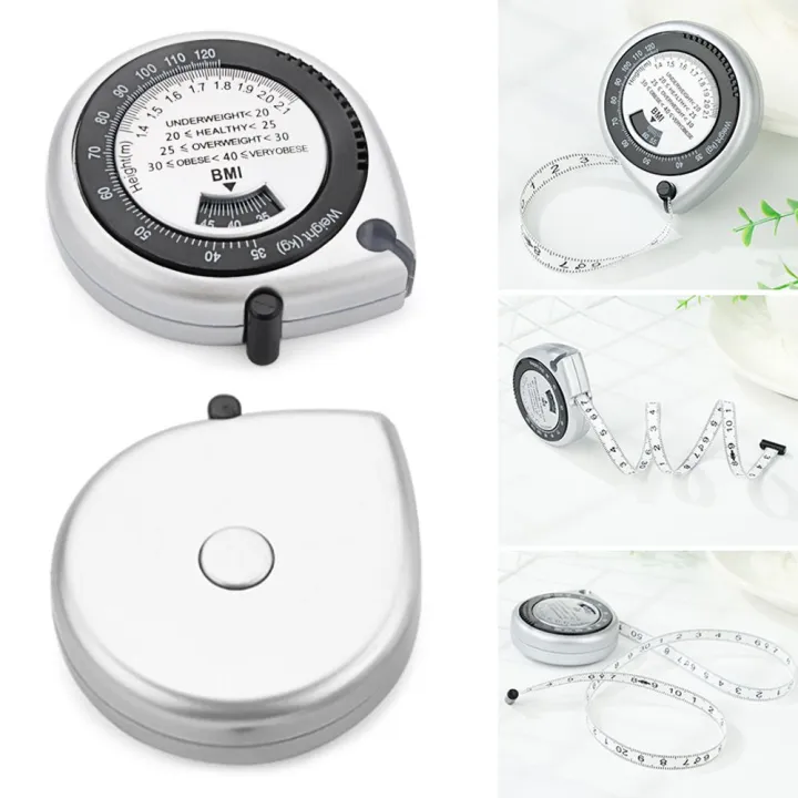 Push-Button Retract Fitness BMI Weight Loss Muscle 150cm Ruler ...
