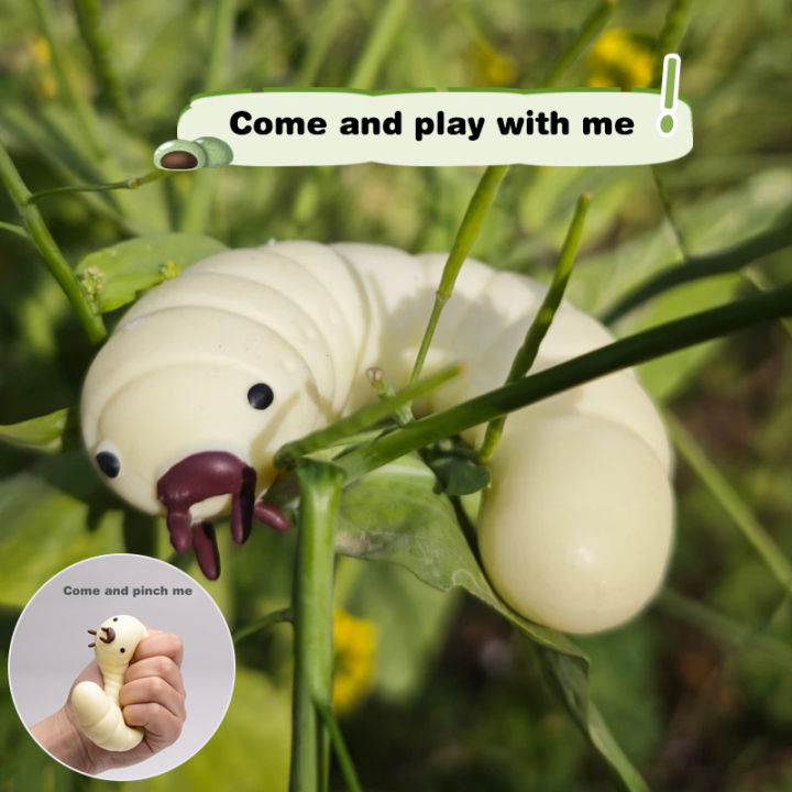 Simulation Soybean Mealworms Stress Relief Toy Slow Rebound Soft Mochi Toys Creative Funny Squishy Toy Sensory Fidget Toys Gifts Yunshuo