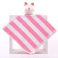 Colorful Striped Childrens Pure Cotton Absorbent Soft Non-Shedding Small Square Towel Kindergarten Hook Handkerchief. 