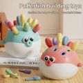 Cute Plastic Focused Training Puzzle Toys Insertion Montessori Pufferfish Children's Toys Concentration Learning Pufferfish Puzzle Toy Boy Girl Infants. 