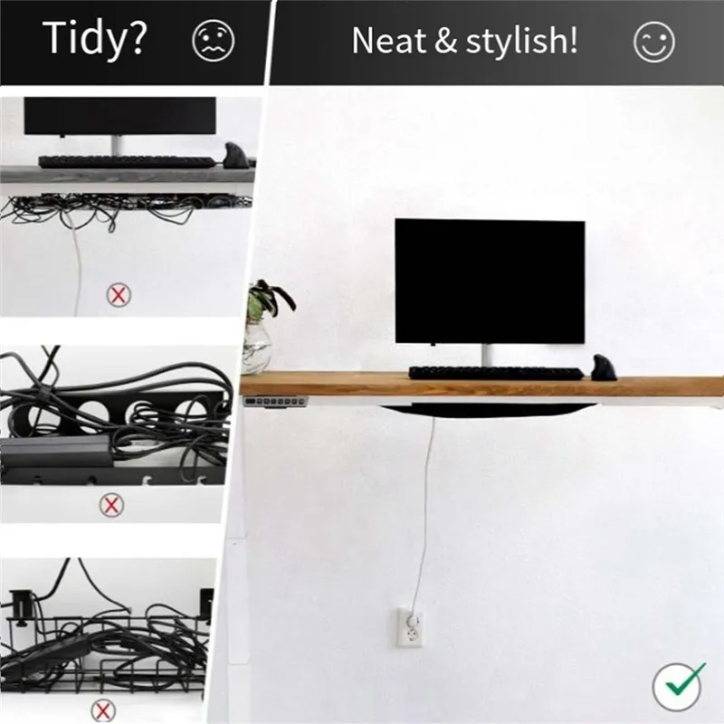 Under Desk Cable Management Cable Management Small Bamboo Lid Cable