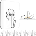 Adhesive Hooks for Hanging Heavy Duty - 12 Pack Wall Hooks 13Lb(Max), Sticky Hooks Waterproof, Wall Hangers. 