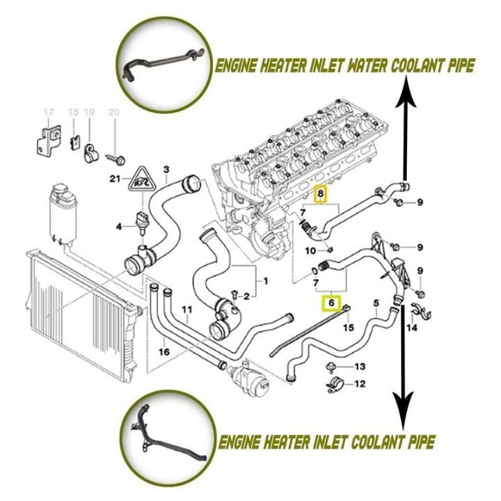 NAMUNY%202%20PCS%20Engine%20Heater%20Inlet%20Water%20Coolant%20Pipe%20for%20E39%20E46%2011531705210%2011537502525%20-%20Image%206