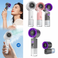 Compact Portable Handheld Spray Fan Strong Wind High-speed Foldable Small Fan Rechargeable Fine Mist Function Handheld Misting Fan Personal Use. 