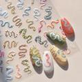 Profesional 1pcs 5D Embossed Colors Snake Nail Stickers Cute Snake Self Adhesive Stickers For Nails DIY Japanese Nail Art Decorations Decals. 
