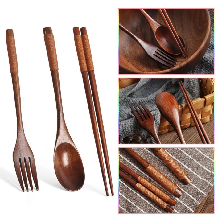 NAMUNY%20Wooden%20Portable%20Set%20Spoon%20fork%20Chopsticks%20Tableware%20Dinnerware%20with%20Wooden%20Salad%20Bowl%20for%20Salad,%20Noodle,%20Fruits%20-%20Image%204