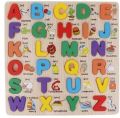 3D Wooden Capital Alphabet Puzzles with Animals for Children - Montessori Educational Learning ABC Letters Puzzle Board Toy (Multicolor). 