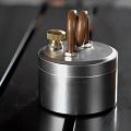 (GGBR) Mini Alcohol Stove Outdoor Portable Solid Shell Powerful Safe Spirit Burner Camping Windproof Card Stove Silver. 