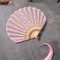 Retro Multicolor Lace Folding Fan Flower Pattern Shell-Shaped Hand Fold Fan Gifts Dance Props Portable Fan Performance Favors. 