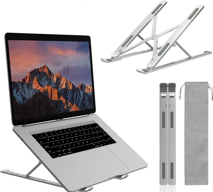 Aluminium alloy Metal Adjustable Laptop Stand for 10 to 17 Inches Mackbook/Laptops/Tab