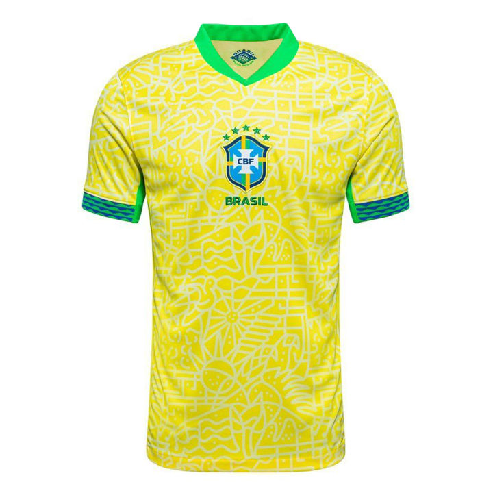 Neymar%20Jr%2010%20Printed%20Brazil%20Home%20AGrade%202024/2025%20Football%20Jersey%20Set%20For%20Men%20%7C%20Copa%20America%202024%20-%20Image%203