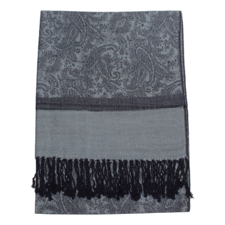 Kaju Design Navy Blue Pashmina Shawl For Women 28*80Cm