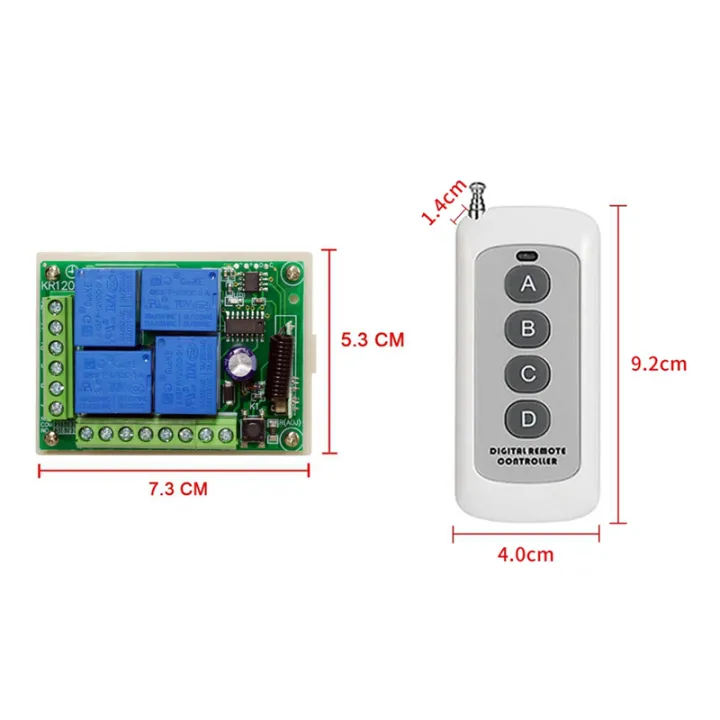 Wireless%20Remote%20Control%20Switch%20with%204%20Channel%20433Mhz%20Garage%20Remote%20Control%20Easy%20to%20Use%20-%20Image%202