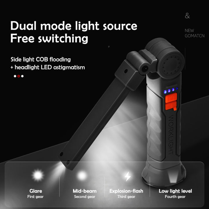 Fashion%20Rechargeable%20COB%20LED%20Worklight%20Flashlight%20Camping%20Light%20Rotatable%20Head%204%20Modes%20Magnetic%20Portable%20Hanging%20Lamp%20Emergency%20Outdoor%20-%20Image%203