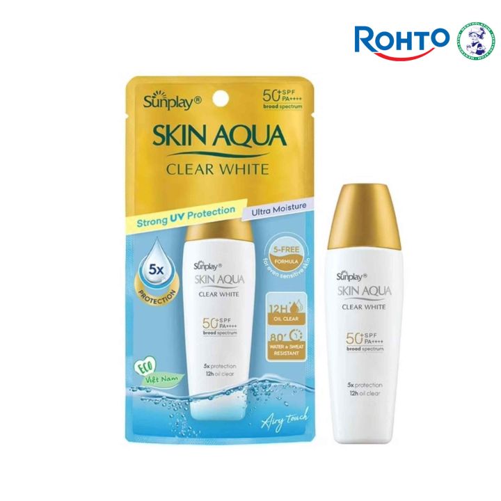 Rohto Mentholatum Sunplay Skin Aqua Clear Sunscreen For Oily To Combination Skin with SPF 50 PA++++ 55g