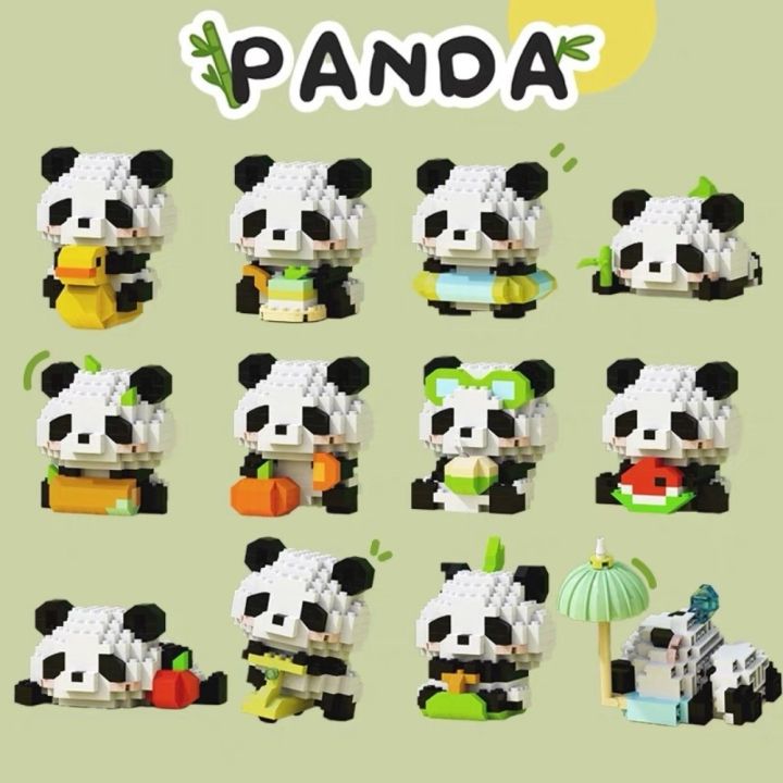 New Micro Panda Building Blocks Toys Cartoon DIY Model Nanobricks ...