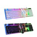 RGB Illuminated Mechanical Gaming Keyboard Mouse Combo with 3D Optical Sensor, Wired USB Connection, Non-Slip Design. 