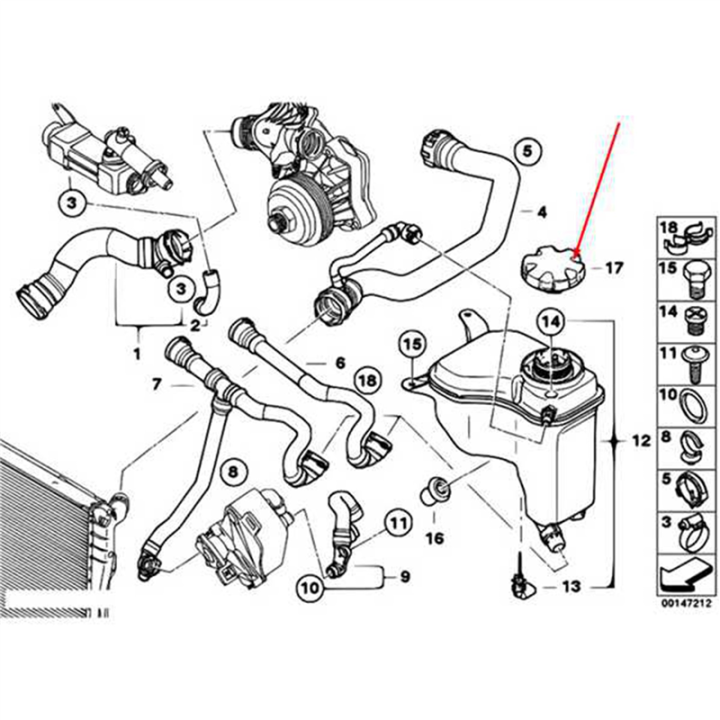 Fullhaodd%203X%2017117521071%20Radiator%20Overflow%20Coolant%20Recovery%20Expansion%20Tank%20Cap%20for%20E90%20E92%20F10%20-%20Image%202
