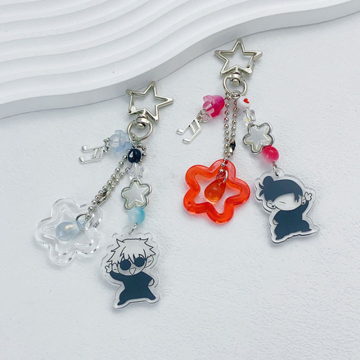 Cartoon Anime Jujutsu Kaisen Keychain Y2K Gojo Geto Keyring School Bag Pendant Cellphone Lanyard For Best Friend Gifts Phantom Super Store