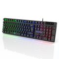 Rainbow Backlit Gaming Keyboard - Black. 