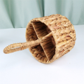 Flatware Organizer, Utensils Holder, Hand Woven Water Hyacinth Cutlery Holder for Countertop with Handle. 