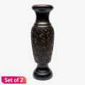 Wooden Flower Vase 12" Set Of 2. 