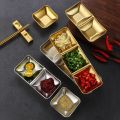 Stainless Steel  Dipping Dish Multifunction Household /2/3 Grids Soy Sauce Dish Pickles Dish Hot Pot Seasoning Plate Restaurant. 