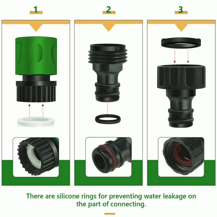Garden%20Quick%20Connect%20Release%20Water%20Hose%20Fittings%20Plastic%20Connectors,%20Male%20&%20Female%203/4%20Inch%20GHT%2020Pcs%20-%20Image%202