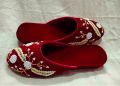 Velvet Floral Embroidered Close Handmade Slippers/Juta For Women. 