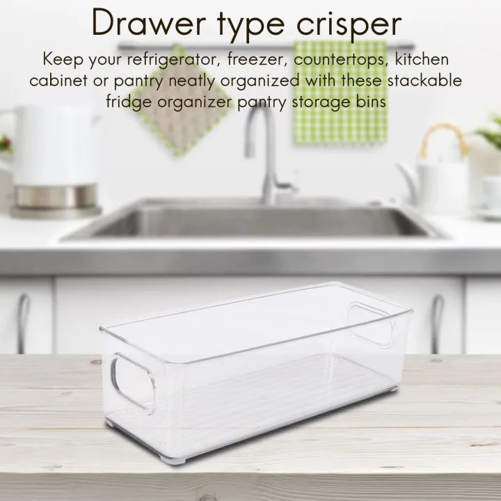Kqueebee%202%20Pcs%20Refrigerator%20Organizer%20Bins,%20Clear%20Stackable%20Plastic%20Food%20Storage%20Rack%20with%20Handles%20for%20Pantry,%20Kitchen%20-%20Image%208