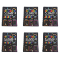 6pcs 19X26Cm Large Magic Color Rainbow Scratch Paper Note Book Black Diy Drawing Toys Scraping Painting Kid Doodle. 