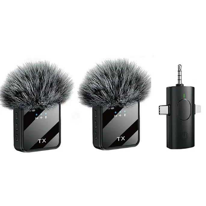 F11-2 Universal Wireless Microphone for iP=hone, Type C, and Camera