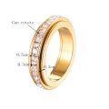 【VisioN Super Shop】Full zircon rotatable stress rings for men luxury jewelry anxiety stress stainless steel couple ring. 