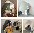 Curvy Toilet Wall Mounted Mirror, Bathroom Makeup Real Mirror (NOT A STICKER), High-Definition Explosion-Proof, Durable, Dressing Table Net Red Wall-Mounted Bathroom Mirror Size : 40 * 60cm. 