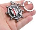 YaaNatural Catchy One Piece Anima Manga Pirate Flag Logo Wheel Rotating Metal Keychain Heavy Metal Keyring, Antique |Anime Key Ring| Perfect Keychain For Anime Lover|Cars Bikes. 
