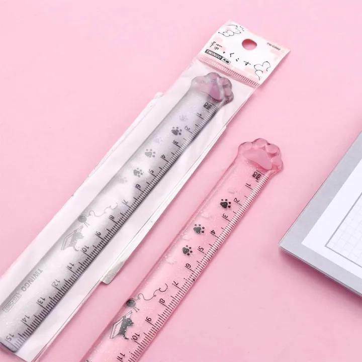 Claw Ruler Students Cute Stationery Kids Gifts Painting Plastic Cats Claw Ruler ...