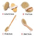 Durable Boar Bristle Body Brush Wooden Natural Shower Brushes Soft Dry Brushing for Exfoliation. 