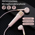 Wenefang Sutuiying Mini Karaoke Wired Earphone HD Mic All-in-one Stereo 3.5mm AUX in-Ear Sales promotion New style Headset K-Song Headphone For Singing Live Broadcast Music. 