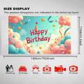 Birthday Backdrop Whimsical Theme Background Happy Colorful Photo Booth Party Decoration Pink Clouds Stars Streamers Children's. 