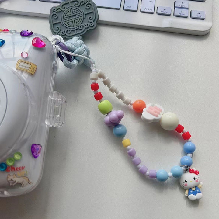 Hello Kitty Rope Chain HOT Sanrio Hello Kitty Phone Chain Cute Cartoon Beaded Strap Keychain ...