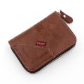 Multi-position Men's Short Wallet Leisure Style PU Leather Durable Male Leather Purse Thin Smooth Zipper Pocket Purse Daily Use. 