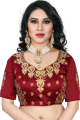Red/Beige Embroided Silk Blend Bollywood Saree For Women | Traditional Saree For Women | Saree For Women. 