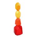 (GGBR) Children Wooden Colored Stone Blocks Building Block Educational Toy Nordic Style Stacking Block Game Rainbow Wooden Toy. 