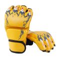 Durable Half Finger Boxing Gloves Wear Resistant Karate Muay Thai Training Punching Gloves PU Taekwondo Gloves for Men Women. 