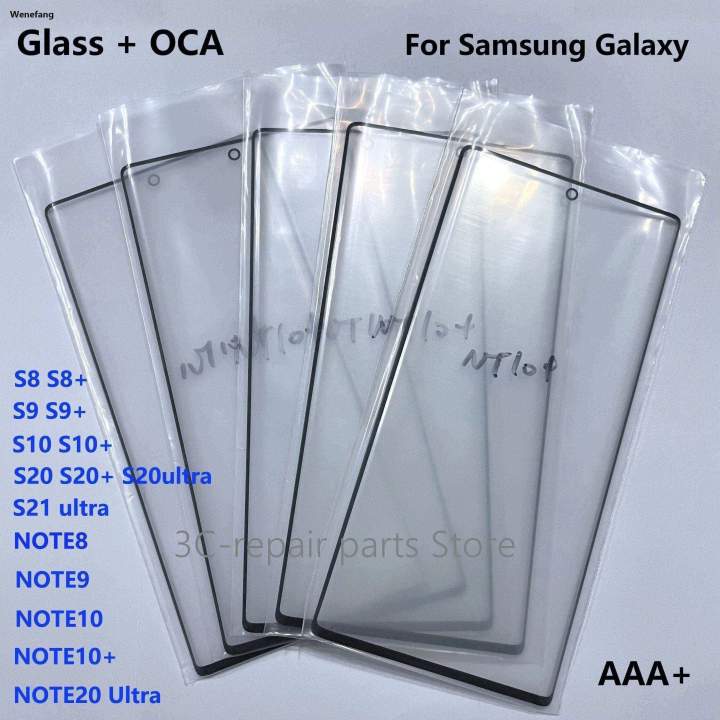 Wenefang NEW With OCA Touch Screen LCD Front Outer Glass Lens For Samsung Galaxy Note 8 9 10 10+ 20 ultra s8 s9 s10 + 5G s20 s20+ ultra