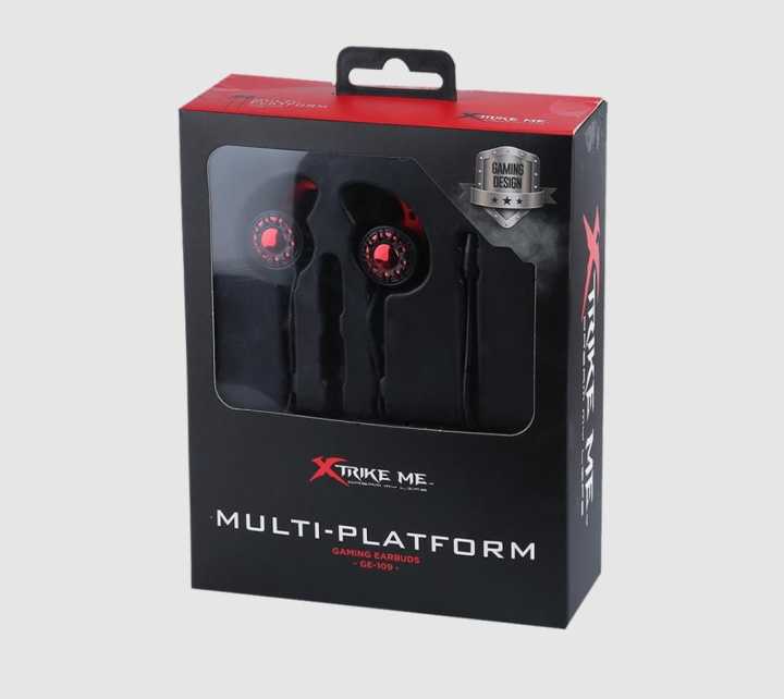 Xtrike Me Stereo Gaming Earbuds with Microphone, GE-109 for Smartphone, PC, PS4, Xbox One, Cable 1.2m