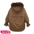 Brown Fur Jacket For Women Set Of 2. 