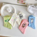 LutingProfesional Profesional Fashionable and versatile side ruffle cartoon ins Japanese style ladies autumn and winter new candy color socks－cute fashion socks, JUNLING. 